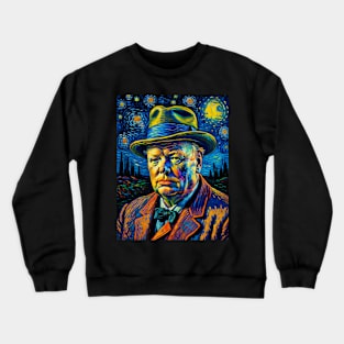 Winston churchill in starry night Crewneck Sweatshirt